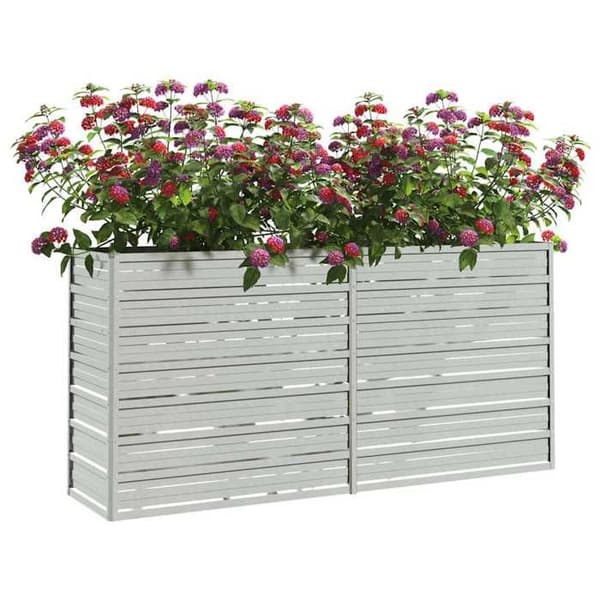Maison Exclusive - Hævet havebed 160x40x77 cm Galvaniseret stål Sølv