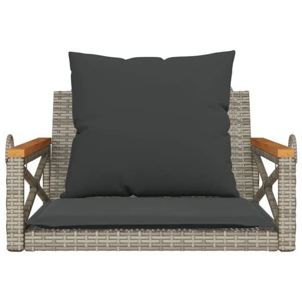 Maison Exclusive - Balanssoffa med grå kuddar 63x62x40 cm flätad resin
