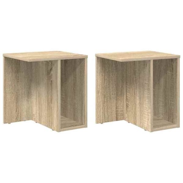 Maison Exclusive - 2 stk. sidebord Egetræ Sonoma 37 x 32 x 40 cm