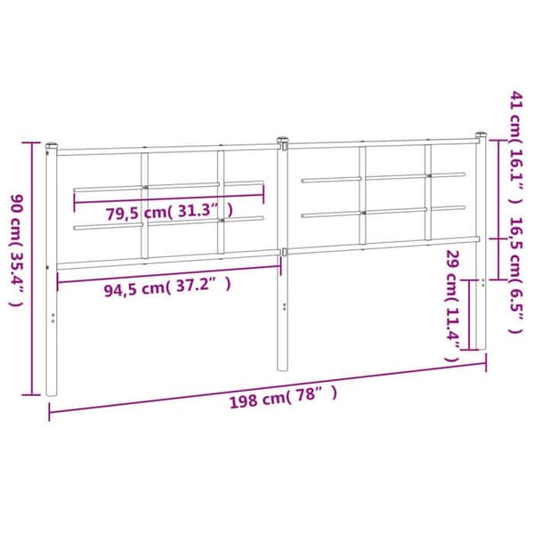 Maison Exclusive - Erstatnings hovedgærde i sort metal 193 cm
