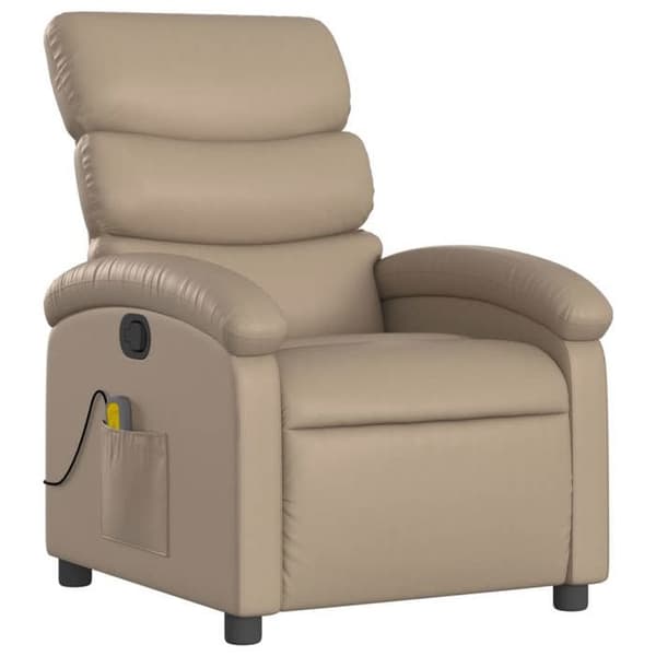 Maison Exclusive - Lænestol med massagefunktion Cappuccino Kunstlæder