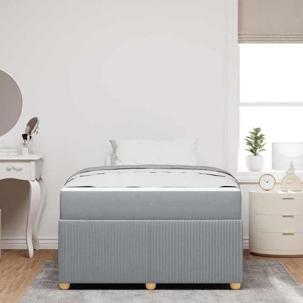 Maison Exclusive - Sängram Ljusgrå 120 x 190 cm tyg Ljusgrått