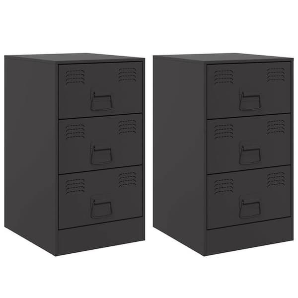 Maison Exclusive - Natborde 2 stk sort 34,5x39x62 cm stål