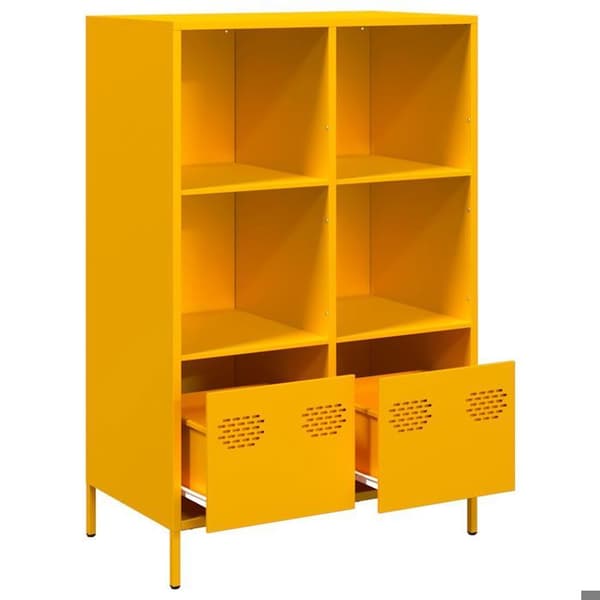 Maison Exclusive - Buffé hög gul senap 68x39x103,5 cm stål