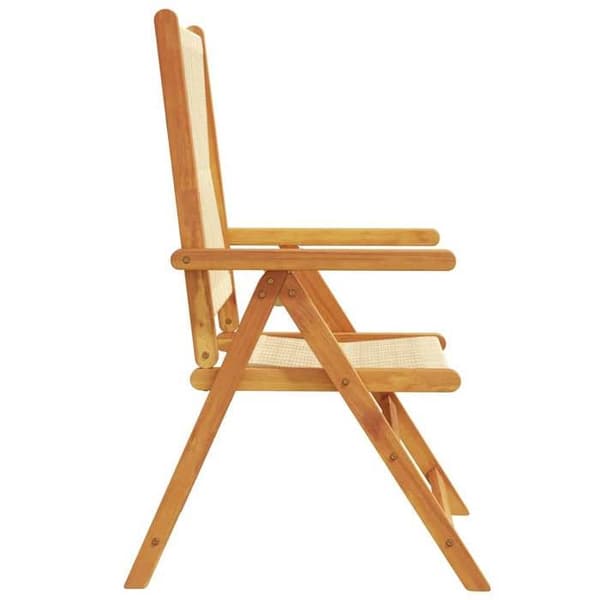 Maison Exclusive - Fällbara stolar 2 stycken Beige Massivt akaciaträ och polypropen beige
