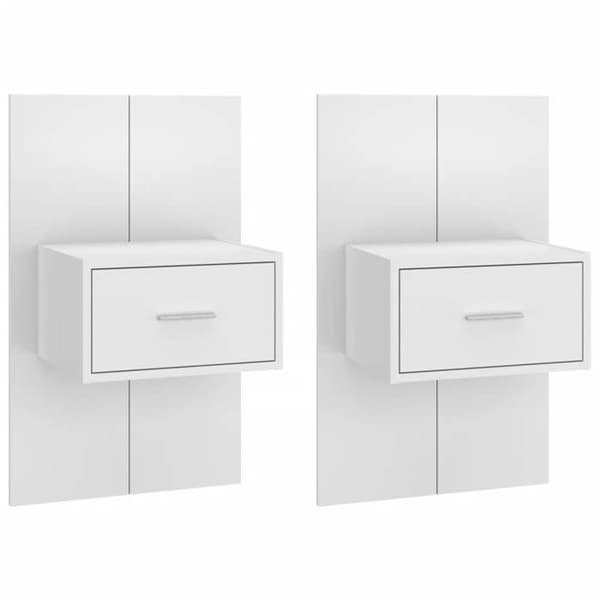 Maison Exclusive - Väggmonterade sängbord 2 st Vit Vit