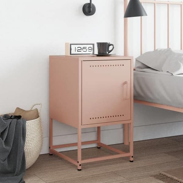 Maison Exclusive - Sängbord rosa 36x39x60,5 cm stål