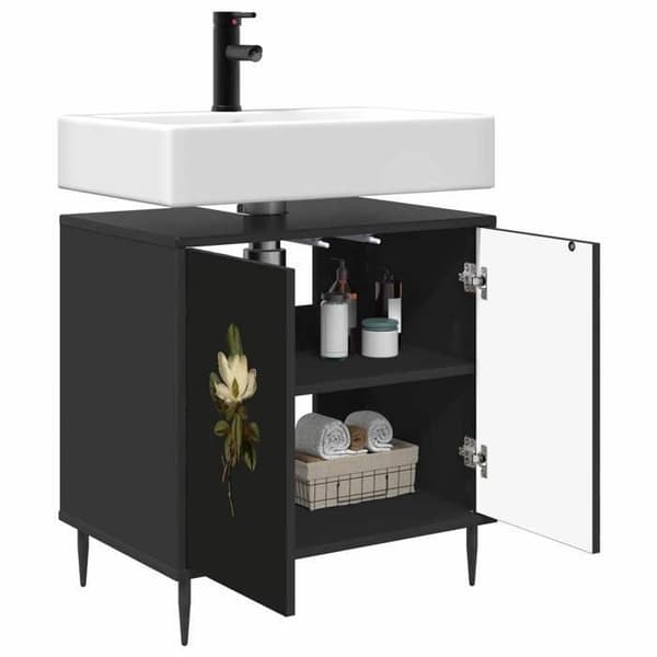 Maison Exclusive - Badeværelsesskab BREMEN Sort eg 60 x 40 x 61 cm