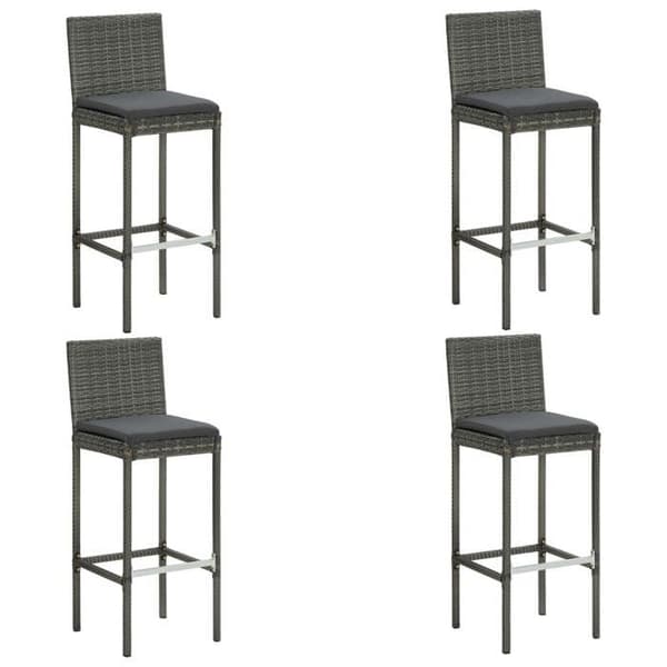 Maison Exclusive - Havebar sæt 5 dele med puder, flet i grå grå