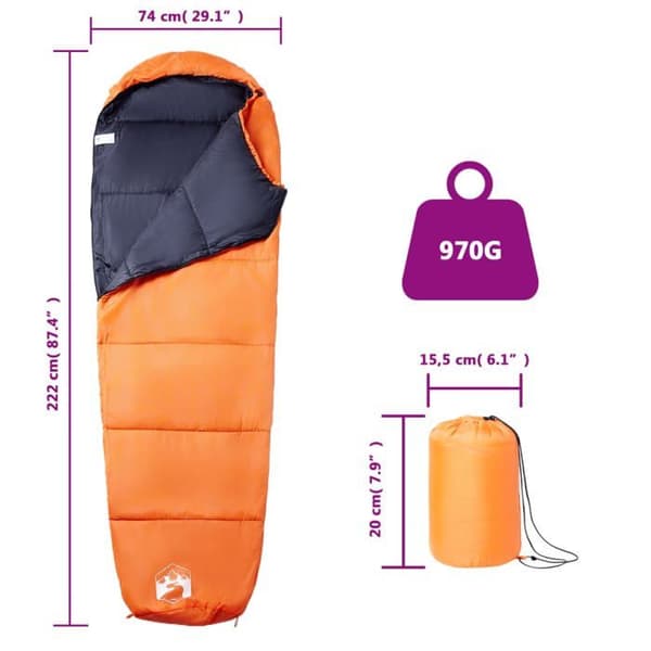 Mumiestil sovepose - EKSKLUSIV HUS - 3 sæsoner - Polyester 190T - Vandafvisende - Let og kompakt