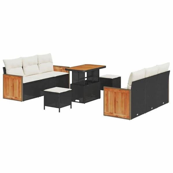 Maison Exclusive - 11-delars trädgårdsoff-set 8-sits Neutrala färger