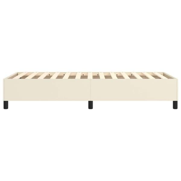 Maison Exclusive - Sengebund med cremefarvede lameller 90x190 cm i kunstlæder