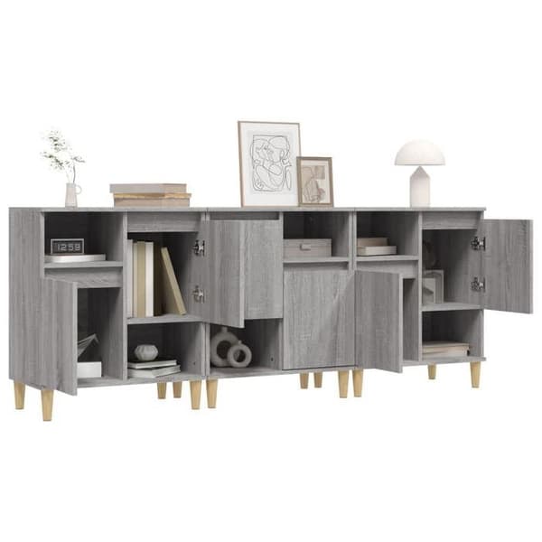 Maison Exclusive - Buffeter 3 stk sonoma grå 60x35x70 cm ingeniørtræ