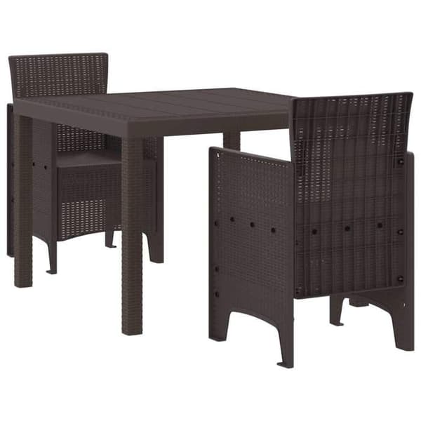 Maison Exclusive - Sæt af 3 pc. spisebord til haven Brun brun