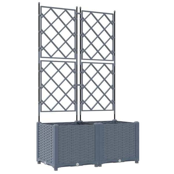 Maison Exclusive - Puutarhakori 2 kpl Vaaleanharmaa 80 x 40 x 143 cm PP
