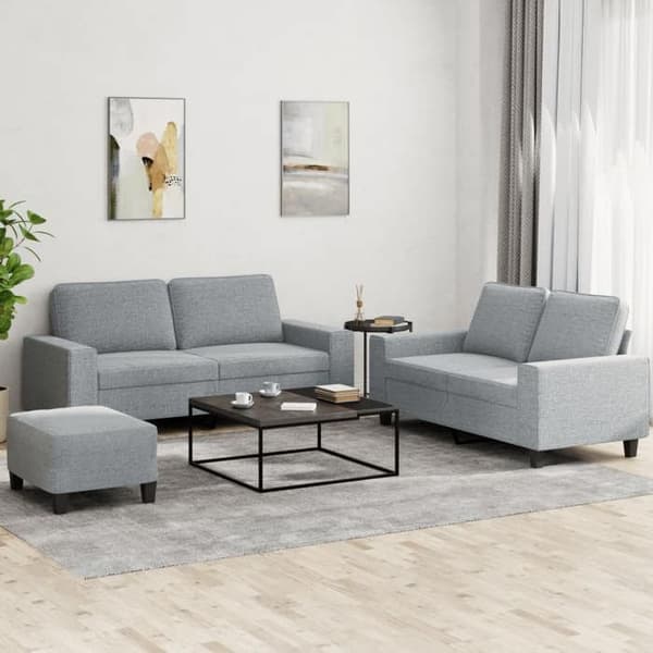 Maison Exclusive - 3 kpl vaaleanharmaita sohvia kankaasta