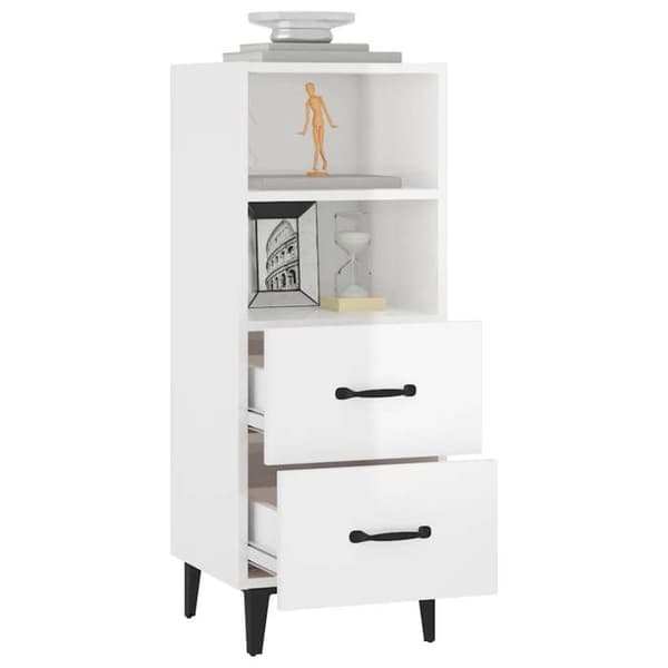 Maison Exclusive - Buffé Vit glänsande 34,5x34x90 cm Ingenjörsträ