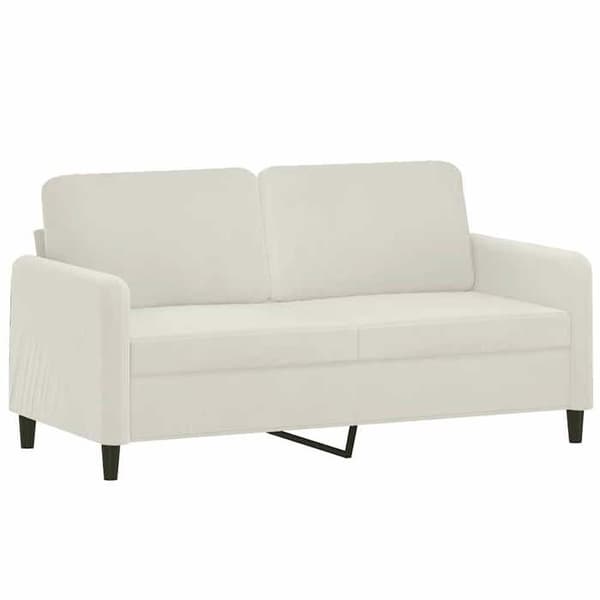 Soffa - EXKLUSIVT HUS - 2-sits soffa - Krämfärgad sammet - Robust metallram - 140 cm Grädde