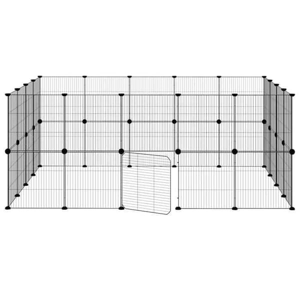 Maison Exclusive - Kæledyrbur med 36 paneler og dør Sort 175x140x70 cm