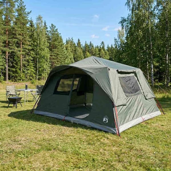 Tält - EXKLUSIVT HUS - Snabbtält för 10 personer - Armégrön - Polyester & stål - Fällbart, snabb installation