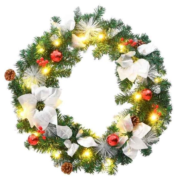 Maison Exclusive - Julekrans med LED-lys grøn 60 cm PVC Grön