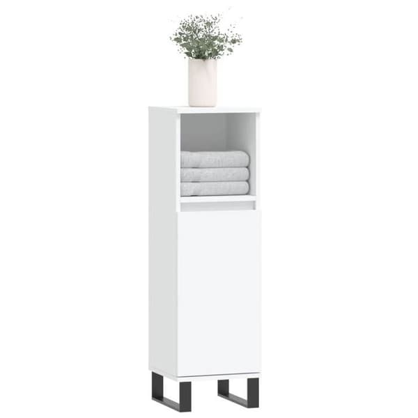 Maison Exclusive - Badrumsskåp vit 30x30x100 cm ingenjörsträ Vit