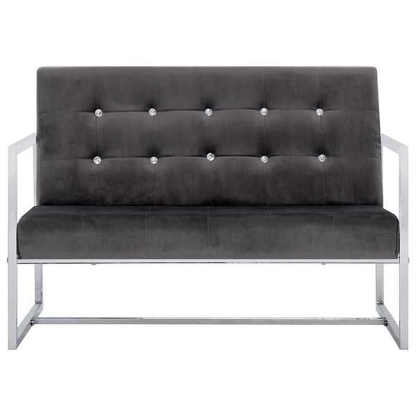 Maison Exclusive - 2-sits soffa med armstöd i mörkgrå krom och sammet