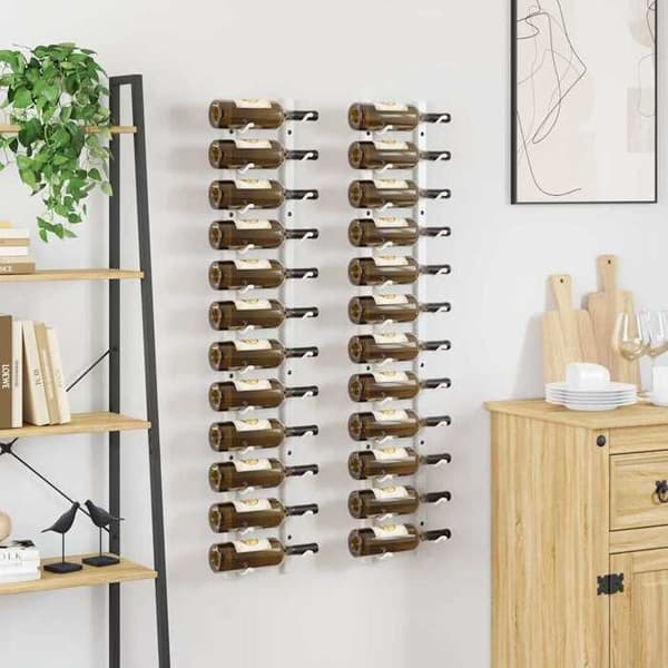 Maison Exclusive - 12 pullon seinäteline 2 kpl Valkoinen Rauta Vit