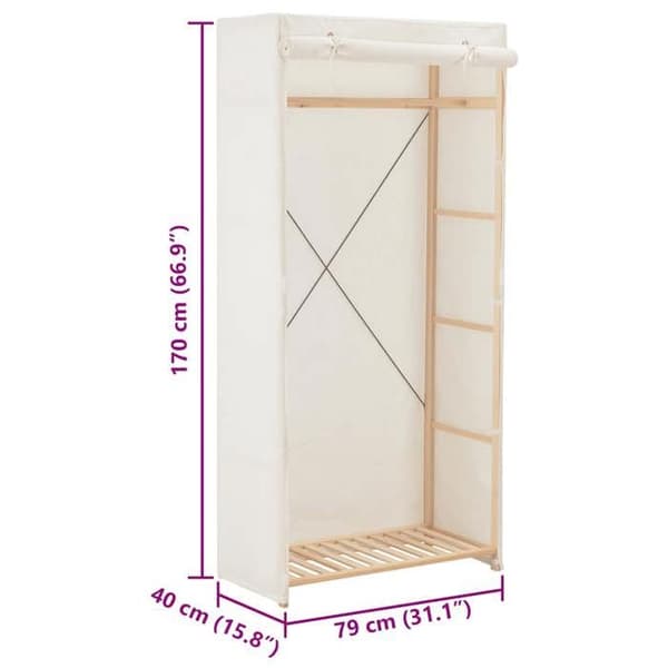 Maison Exclusive - Garderob Vit 79 x 40 x 170 cm Tyg Vit