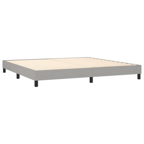 Maison Exclusive - Seng bunde med lameller madras LED Lys Grå 200x200 cm Stof