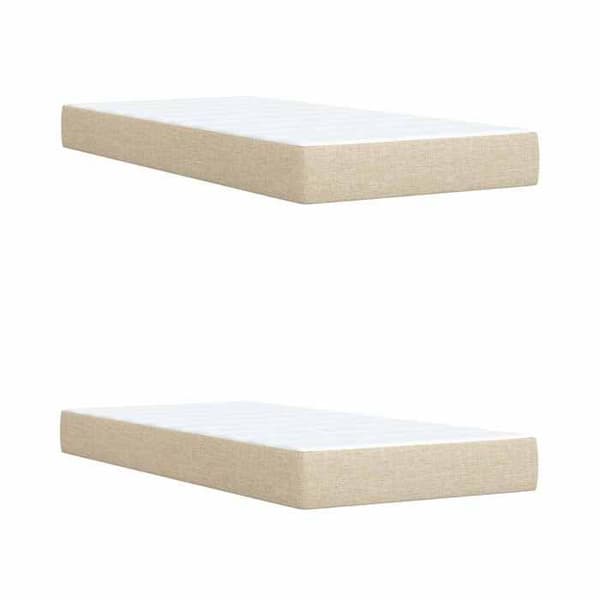 Sängboxspring - MAISON EXCLUSIVE - Sängboxspring - 200 x 200 cm - Crème tyg - Medium fasthet madrass Grädde