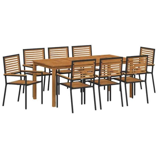 Maison Exclusive - 9 pc have spisebordssæt i sort Svart