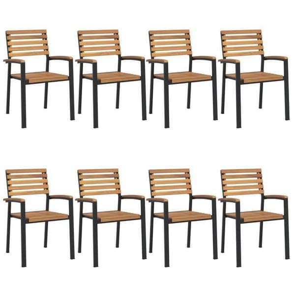 Maison Exclusive - Trädgårdsset 9 delar i solid akaciaträ och metall