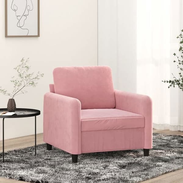 Maison Exclusive - Vaaleanpunainen nojatuoli 60 cm samettia