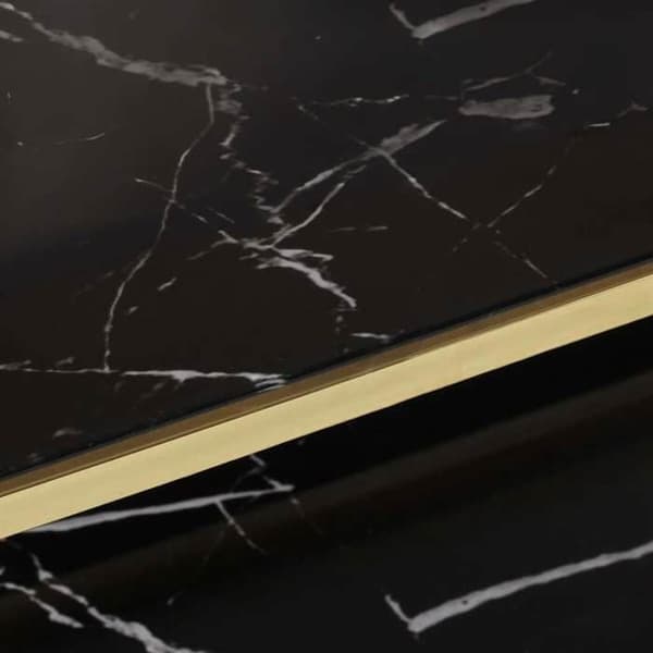 Sofabord - EKSKLUSIV HUS - Moderne design - Hærdet glas - Ramme i rustfrit stål - Guld gyllene