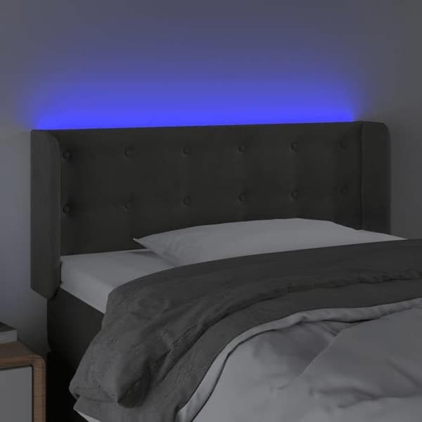 Maison Exclusive - LED-päätyharso Tummanharmaa 83x16x78/88 cm Sametti Mörkgrå