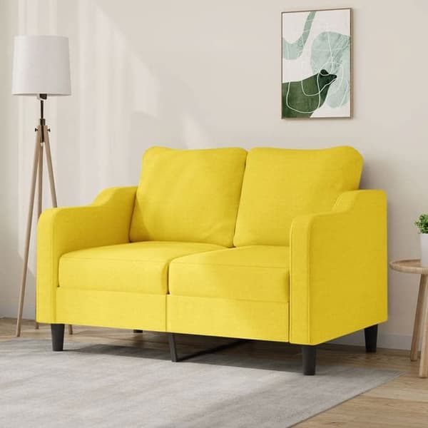Maison Exclusive - Vaaleankeltainen 2-paikkainen sohva 120 cm Kangas