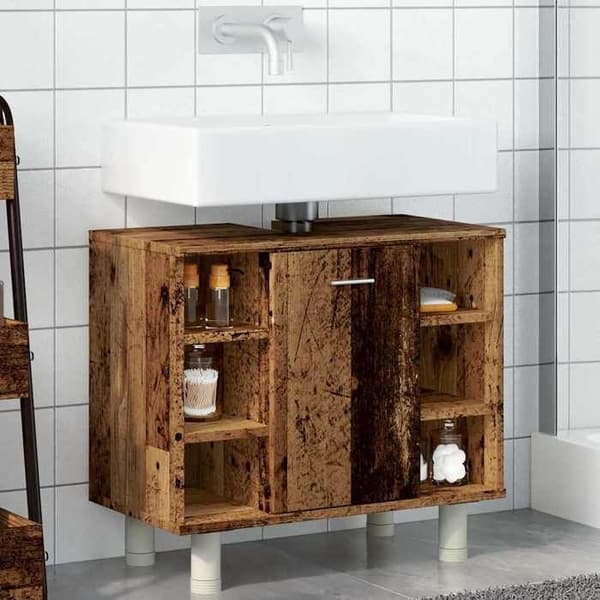 Maison Exclusive - Badrumsskåp gammalt trä 60x32x53,5 cm