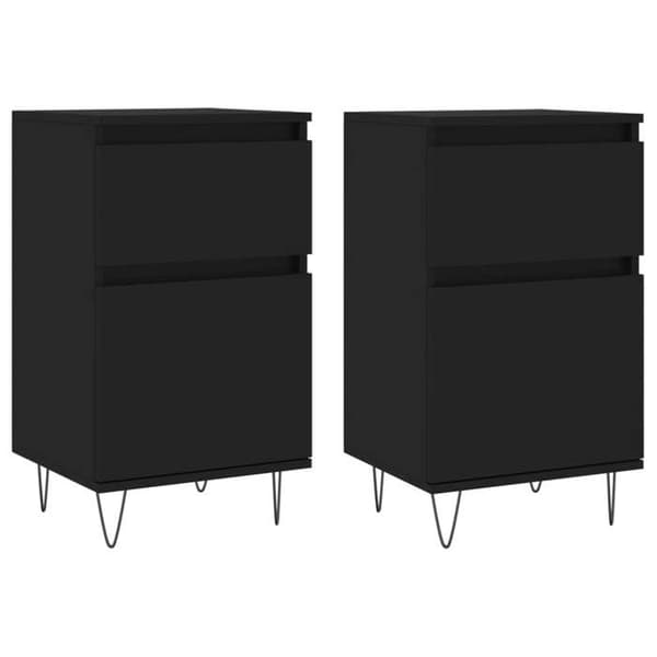 Maison Exclusive - Buffet 2 stk sort 40x35x70 cm ingeniørtræ Svart