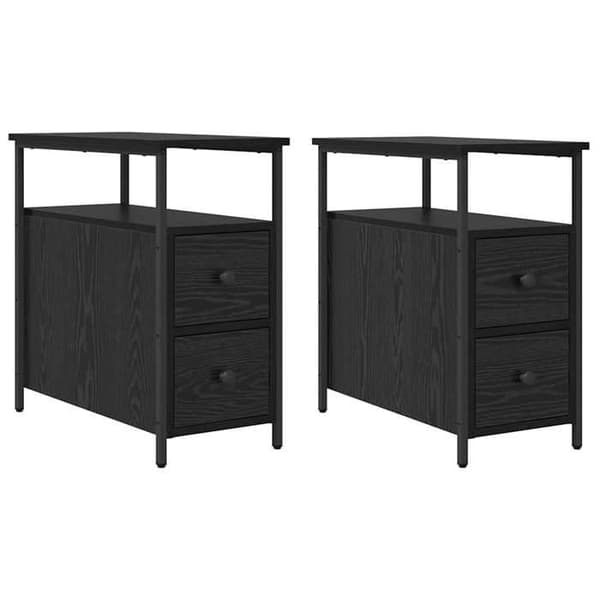 Maison Exclusive - Natbord 2 stk Sort eg 30 x 60 x 60 cm