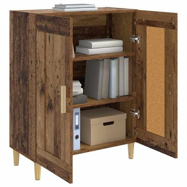 Buffet - EKSKLUSIVT HUS - 69,5x34x90 cm - Ingeniørtræ - Vendbare døre 90° - Rummelig opbevaring