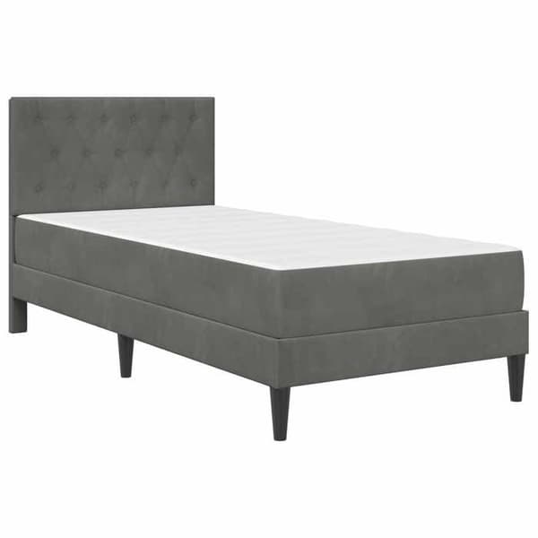 Maison Exclusive - Sängram med madrass Mörkgrå 90 x 190 cm Sammet