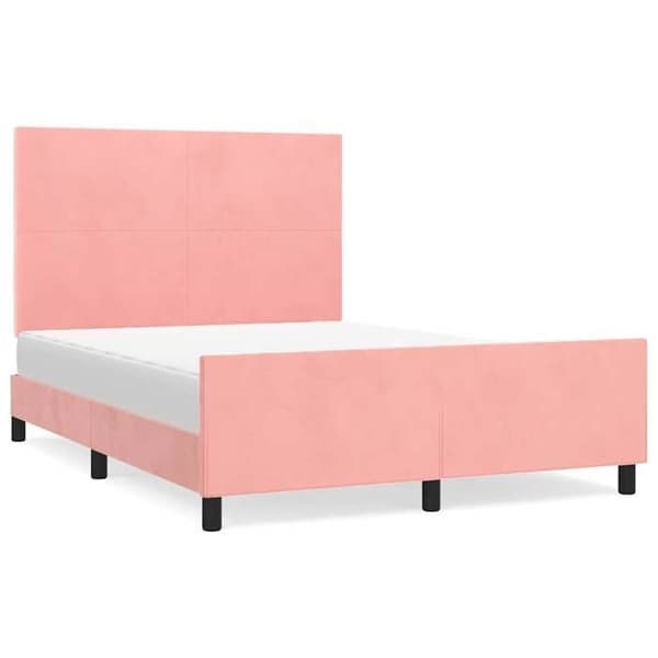 Maison Exclusive - Sängram utan madrass rosa 140x200 cm sammet