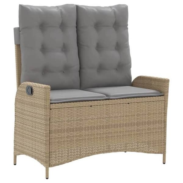 Maison Exclusive - Puutarhakalusteryhmä ja 2 kpl beige polyrottinkityynyä