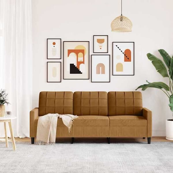 Maison Exclusive - 3-sitssoffa Brun 180 cm Sammet brun