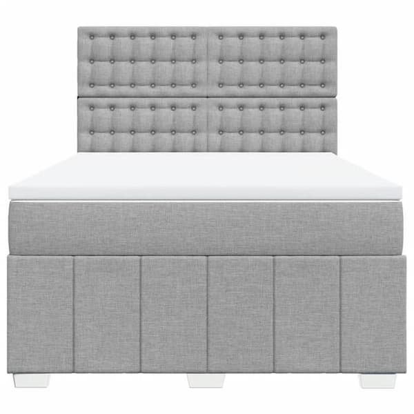 Maison Exclusive - Sengebund med lameller og madras Lys grå 140x190cm Stof