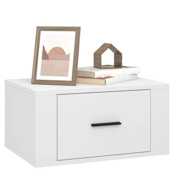 Väggmonterad sängbord - Exklusivt Hem - Set om 2 - Vit - 50 x 36 x 25 cm Vit