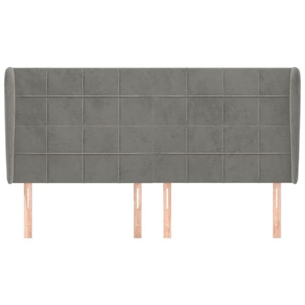 Maison Exclusive - Pääty, jossa korvat, Vaaleanharmaa 163x23x118/128 cm Sametti Ljusgrått