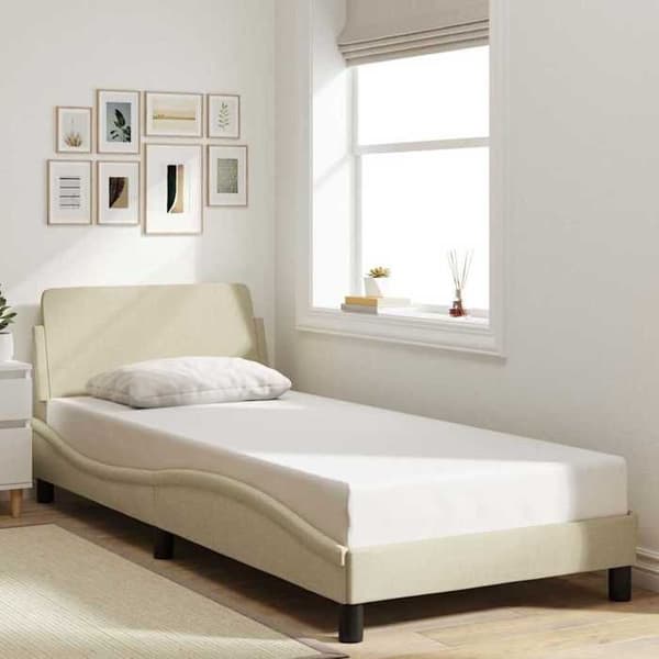 Sängram - EXKLUSIV HEM - Dover - Kräm - 80x200 cm - Tyg & ribbor Grädde