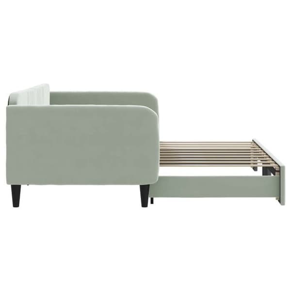 Maison Exclusive - Dagbädd med utdragbar säng i ljusgrått 100x190 cm sammet ljusgrått